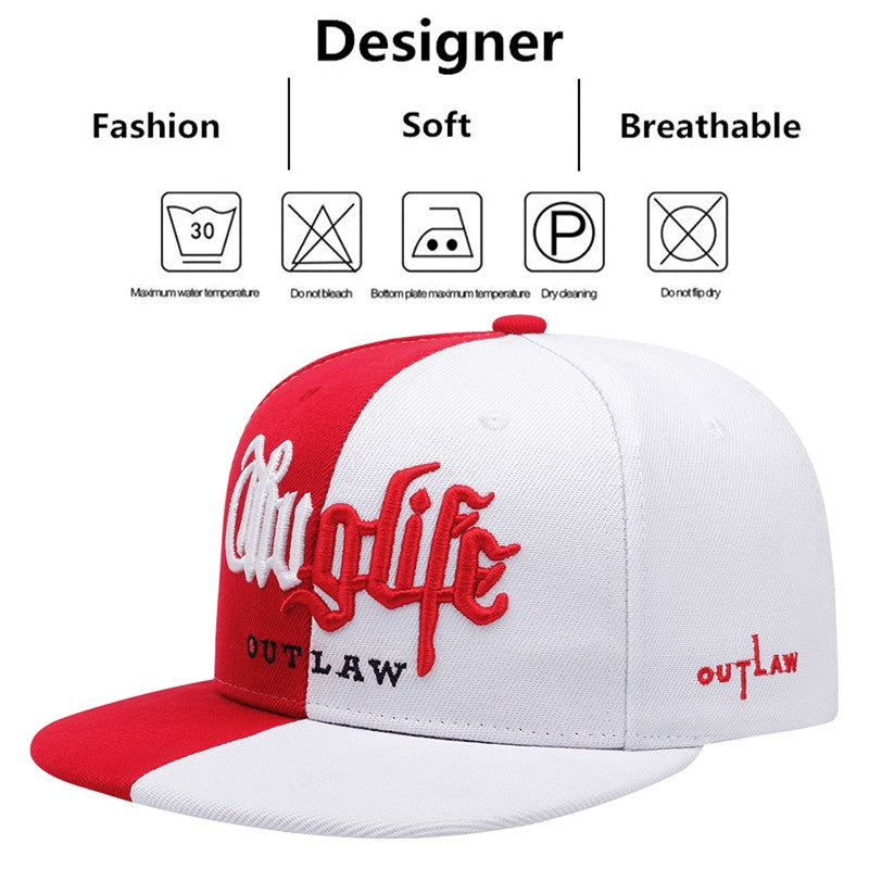 Moda masculina série ladrão dupla cor bloco snapback boné unissex guarda-sol