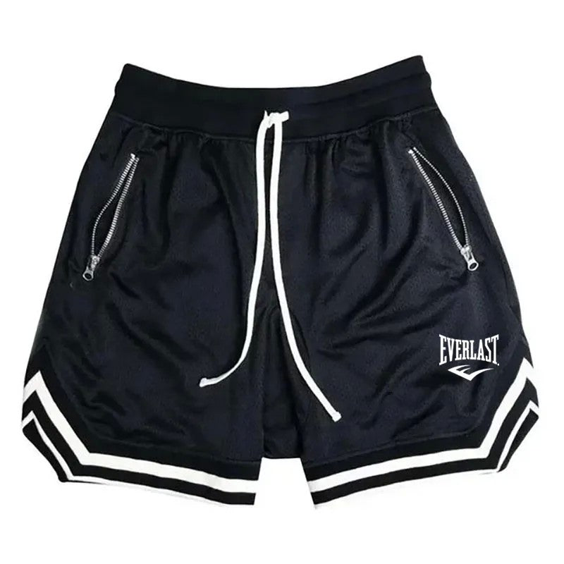 Everlast fitness esportes basquete shorts masculino verão casual solto malha sh