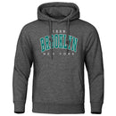 1898 Brooklyn New York Impresso Mens Hoodie Criatividade Crewneck Roupas Moda Ov