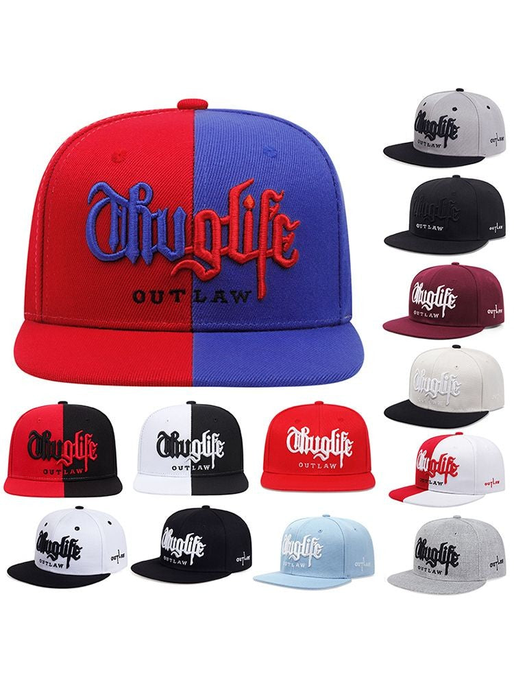 Moda masculina série ladrão dupla cor bloco snapback boné unissex guarda-sol