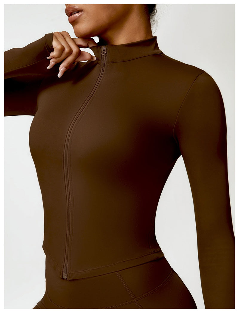 Camiseta feminina de manga comprida para corrida ao ar livre, fitness, peça ún