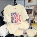 American Pure Cotton High-end de manga curta verão nova impressão para casais,