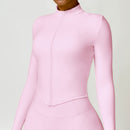 Camiseta feminina de manga comprida para corrida ao ar livre, fitness, peça ún