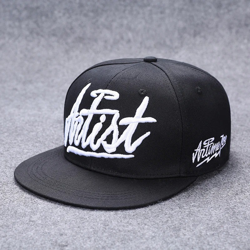 Nova moda masculina carta bordado maré all-match aba plana boné de beisebol ve