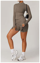 Jaqueta com zíper feminino colheita topos yoga camisetas sólidas esportes topo