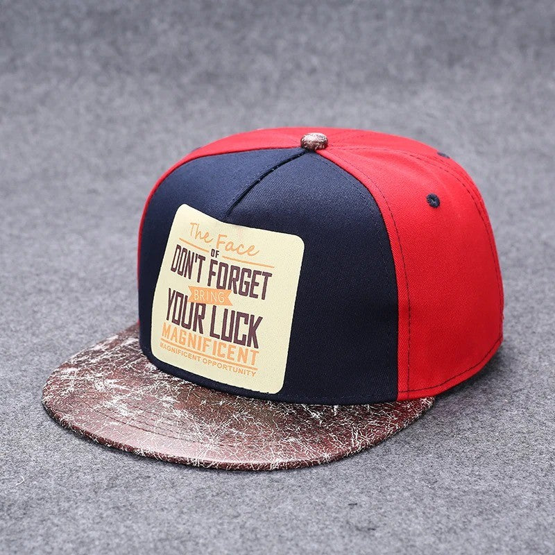 Nova moda masculina carta bordado maré all-match aba plana boné de beisebol ve