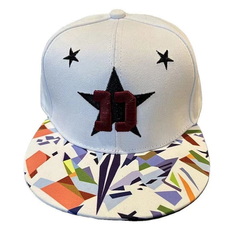 Nova moda masculina carta bordado maré all-match aba plana boné de beisebol ve