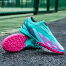 Sapatos de futebol de cano baixo unissex treinamento competição jogo sem costu