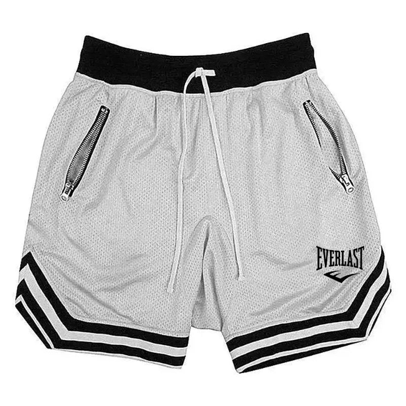 Everlast fitness esportes basquete shorts masculino verão casual solto malha sh