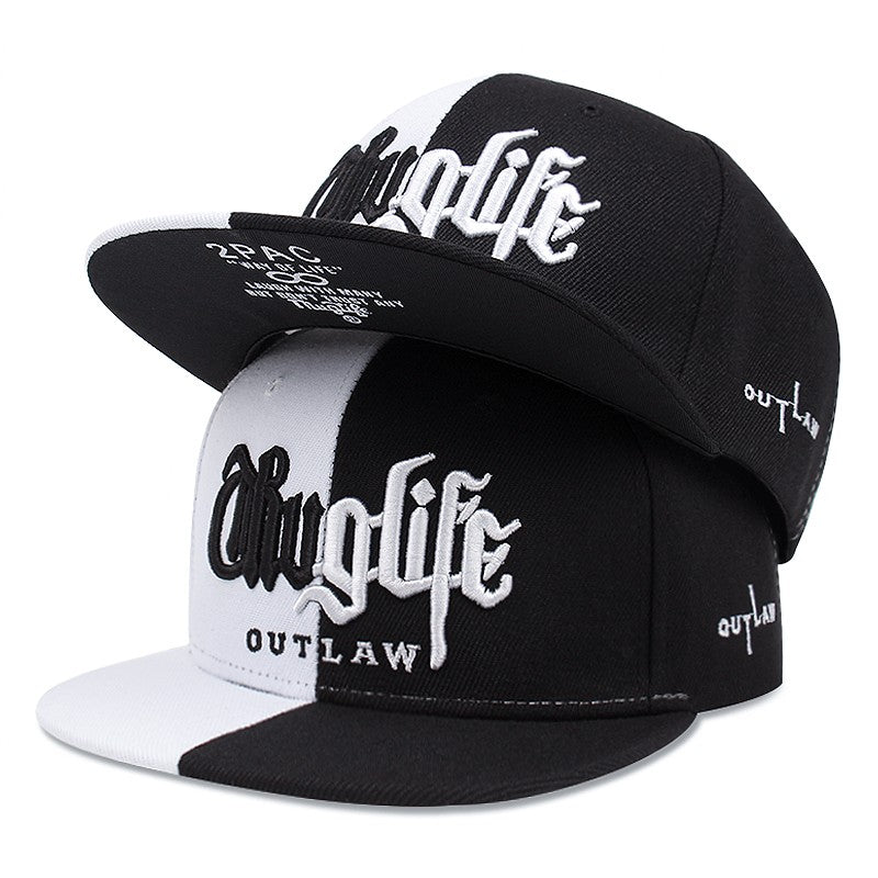 Moda masculina série ladrão dupla cor bloco snapback boné unissex guarda-sol