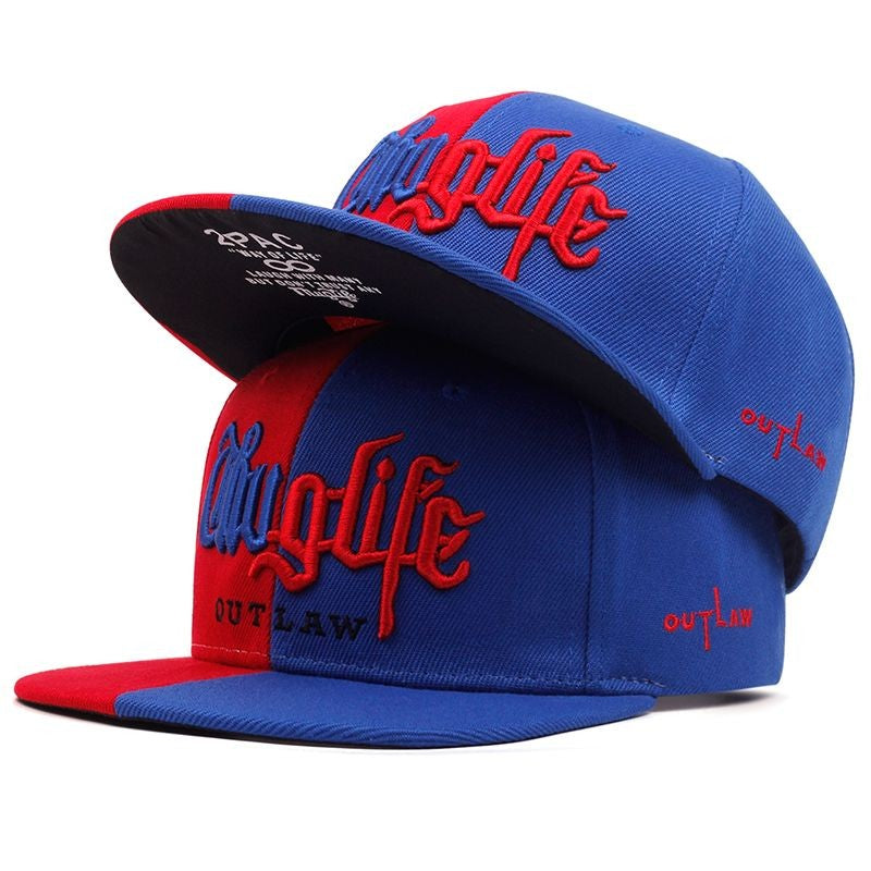 Moda masculina série ladrão dupla cor bloco snapback boné unissex guarda-sol