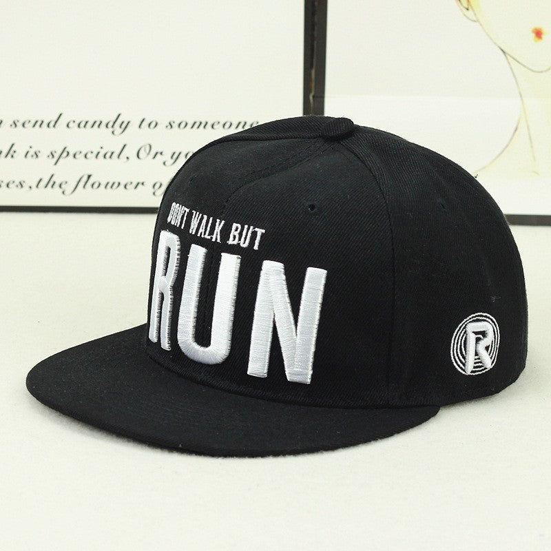 Nova moda masculina carta bordado maré all-match aba plana boné de beisebol ve