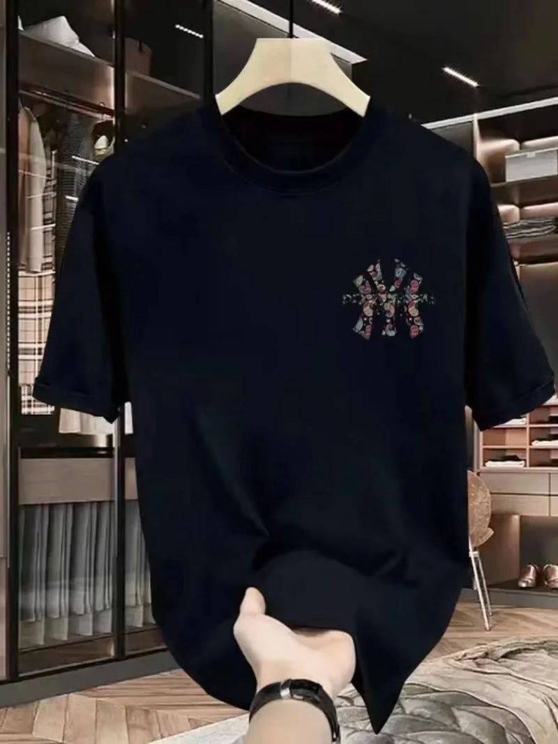 Verão 25 novo coreano masculino e feminino de alta qualidade casual tripulaçã