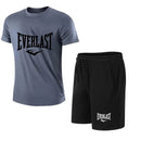 EVERLAST Conjunto de camiseta + shorts masculino, 2 peças, lazer, respiração,