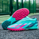 Sapatos de futebol de cano baixo unissex treinamento competição jogo sem costu