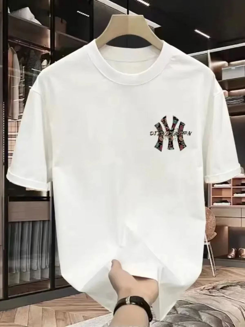 Verão 25 novo coreano masculino e feminino de alta qualidade casual tripulaçã