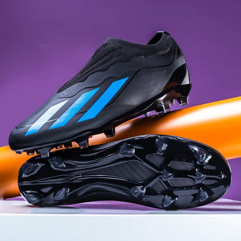 Sapatos de futebol de cano baixo unissex treinamento competição jogo sem costu