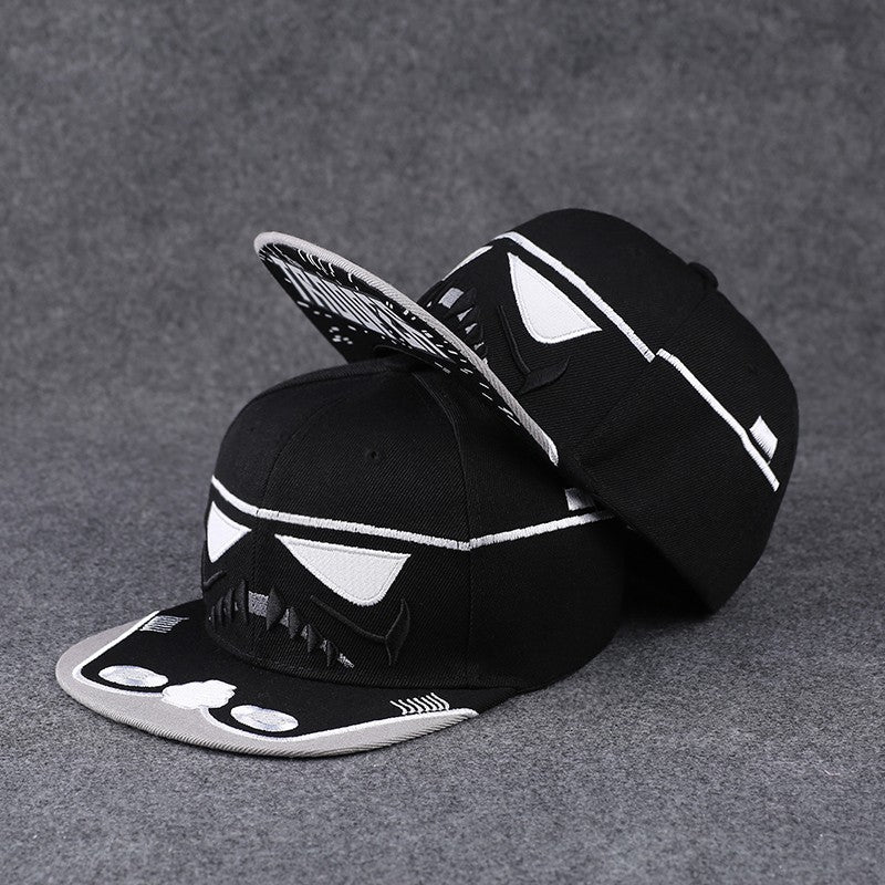 Nova moda masculina carta bordado maré all-match aba plana boné de beisebol ve