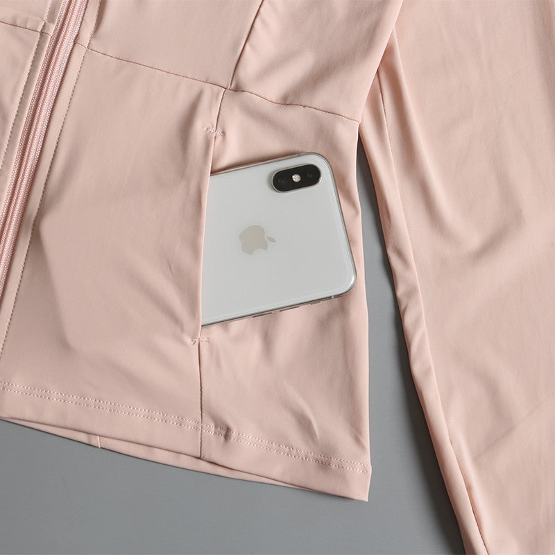 Rodada alta elástica yoga wear para senhoras, topo solto, manga longa, gola alt