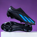 Sapatos de futebol de cano baixo unissex treinamento competição jogo sem costu