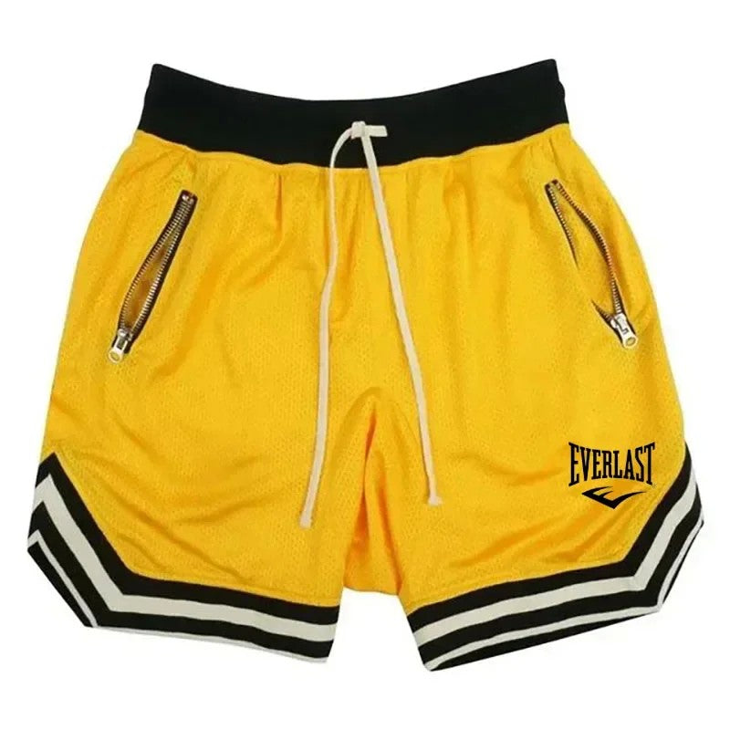 Everlast fitness esportes basquete shorts masculino verão casual solto malha sh