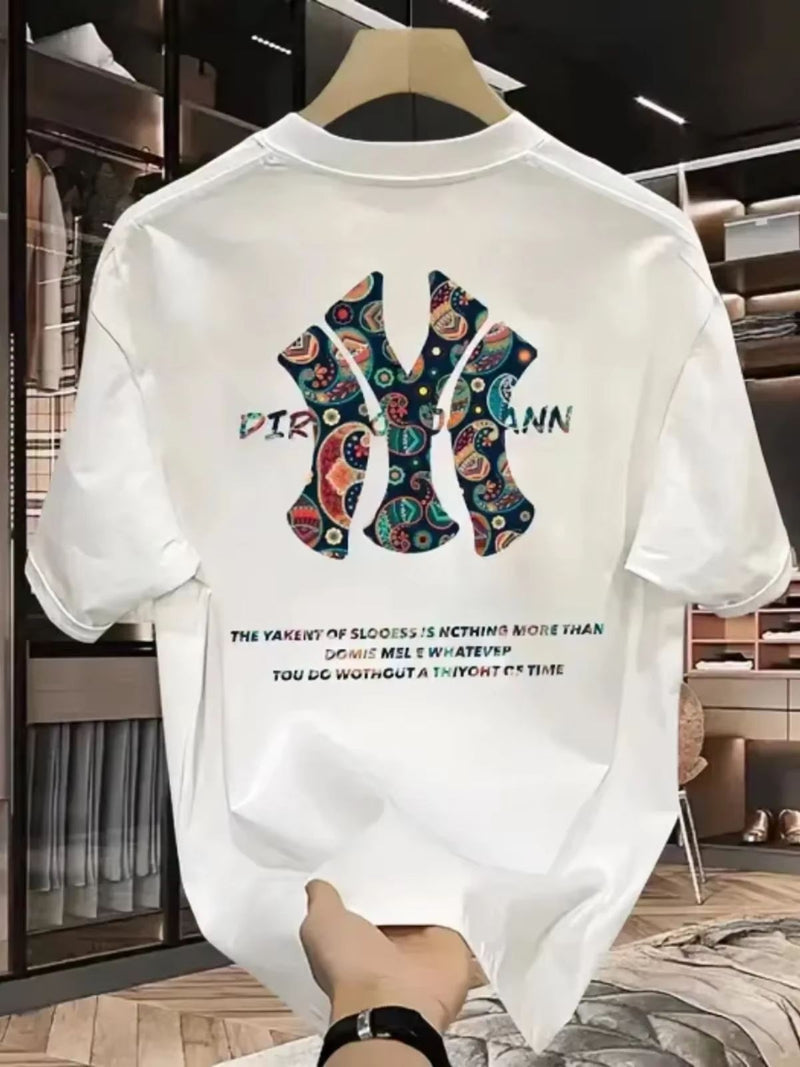 Verão 25 novo coreano masculino e feminino de alta qualidade casual tripulaçã