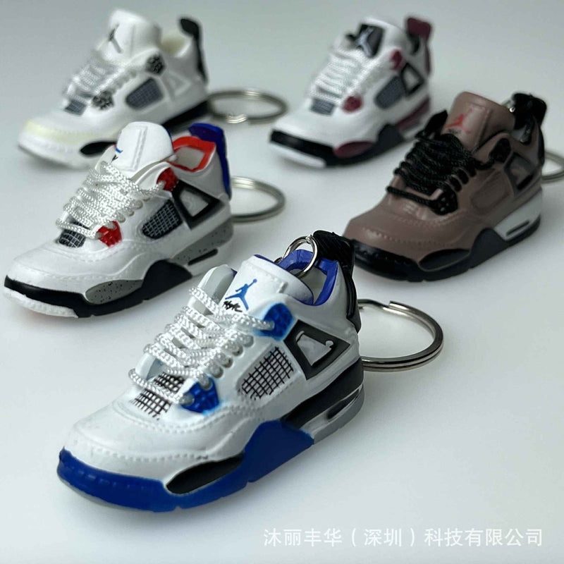 Tendência aj4 chaveiro jordan 4 modelo de sapato esportivo conjunto mochila pre