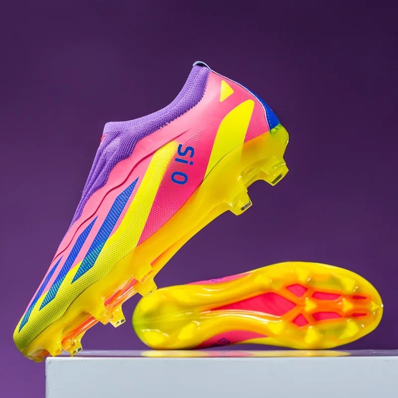Sapatos de futebol de cano baixo unissex treinamento competição jogo sem costu