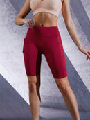 Mulheres cor sólida yoga shorts jogging corrida ciclismo fitness roupas esporti