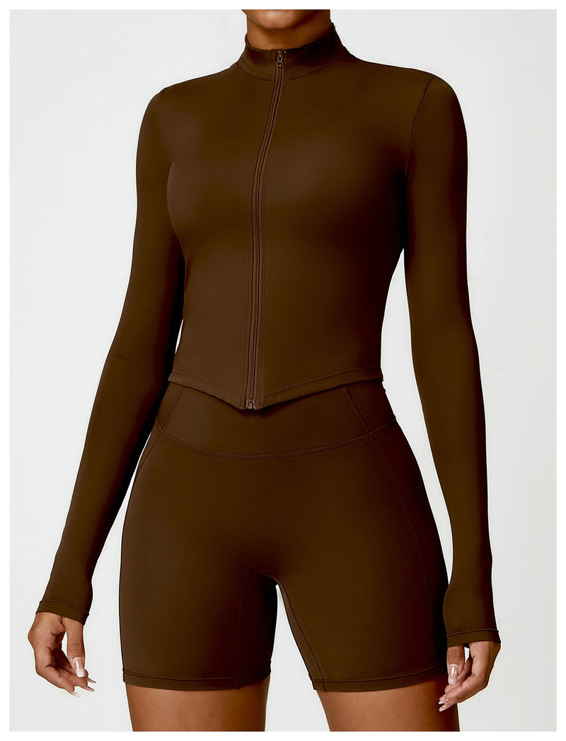 Camiseta feminina de manga comprida para corrida ao ar livre, fitness, peça ún