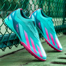 Sapatos de futebol de cano baixo unissex treinamento competição jogo sem costu