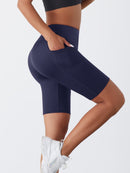 Mulheres cor sólida yoga shorts jogging corrida ciclismo fitness roupas esporti