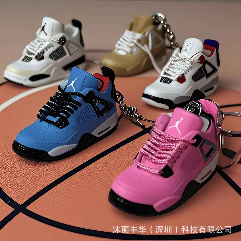 Tendência aj4 chaveiro jordan 4 modelo de sapato esportivo conjunto mochila pre