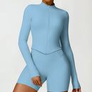 Camiseta feminina de manga comprida para corrida ao ar livre, fitness, peça ún