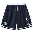 Shorts de basquete com estampa dos eua, treinamento masculino, shorts ativos, bo
