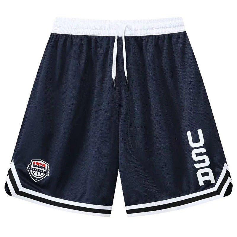 Shorts de basquete com estampa dos eua, treinamento masculino, shorts ativos, bo