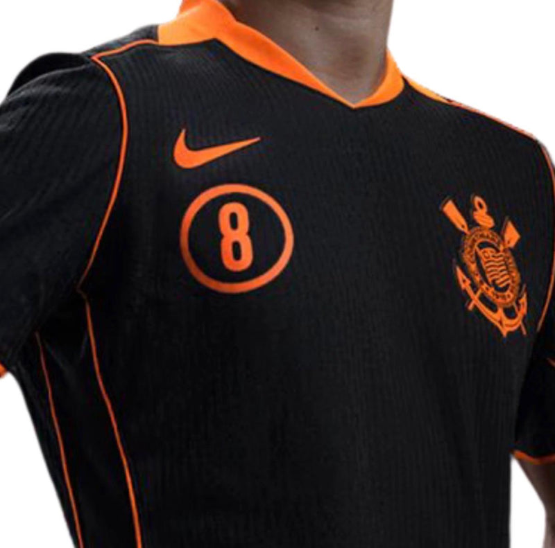 camiseta corintians III 25/26 preto com laranja nike