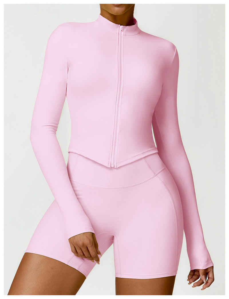 Camiseta feminina de manga comprida para corrida ao ar livre, fitness, peça ún