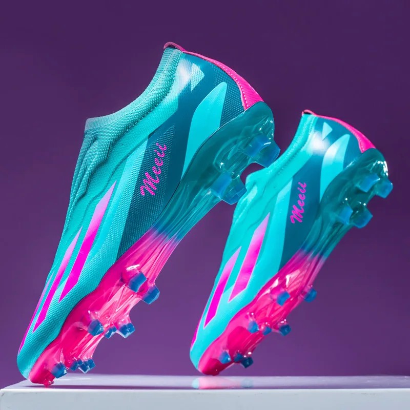 Sapatos de futebol de cano baixo unissex treinamento competição jogo sem costu