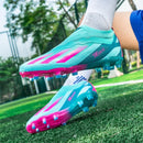 Sapatos de futebol de cano baixo unissex treinamento competição jogo sem costu
