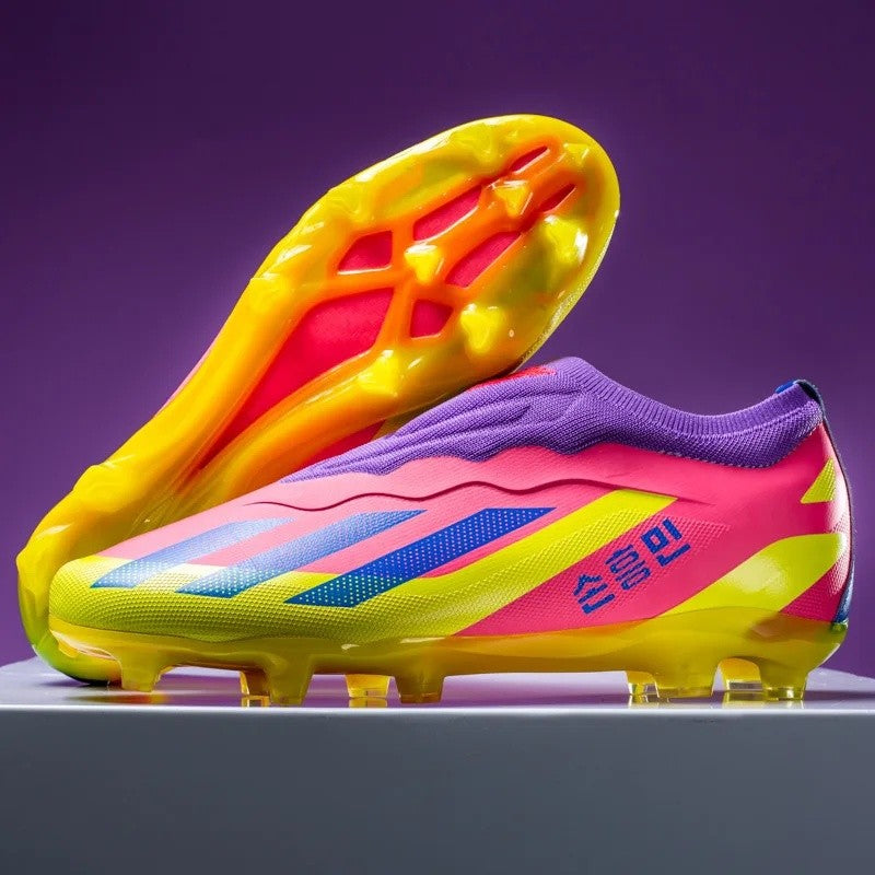 Sapatos de futebol de cano baixo unissex treinamento competição jogo sem costu