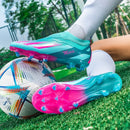 Sapatos de futebol de cano baixo unissex treinamento competição jogo sem costu