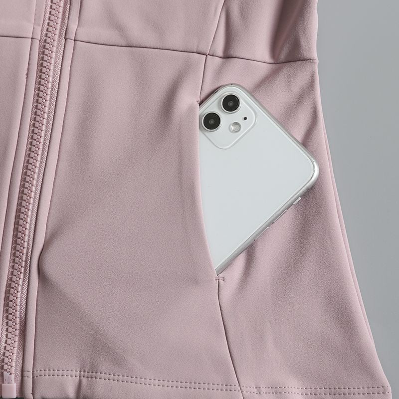 Rodada alta elástica yoga wear para senhoras, topo solto, manga longa, gola alt