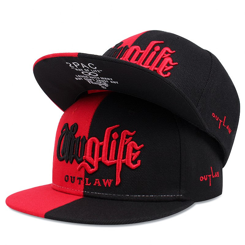 Moda masculina série ladrão dupla cor bloco snapback boné unissex guarda-sol
