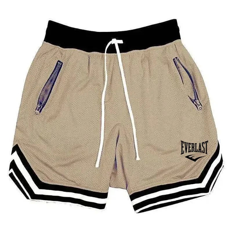 Everlast fitness esportes basquete shorts masculino verão casual solto malha sh