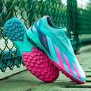 Sapatos de futebol de cano baixo unissex treinamento competição jogo sem costu