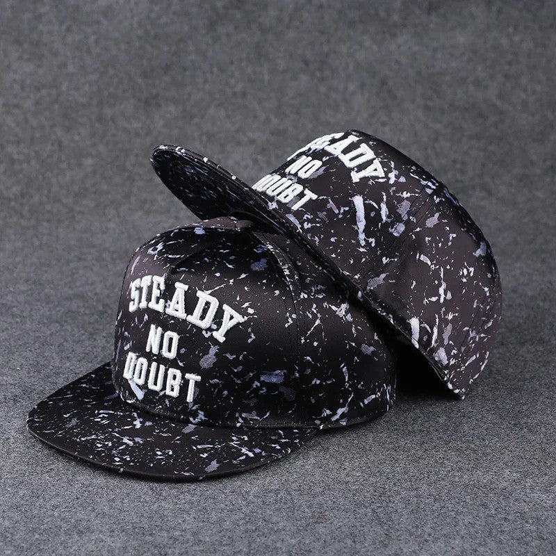 Nova moda masculina carta bordado maré all-match aba plana boné de beisebol ve