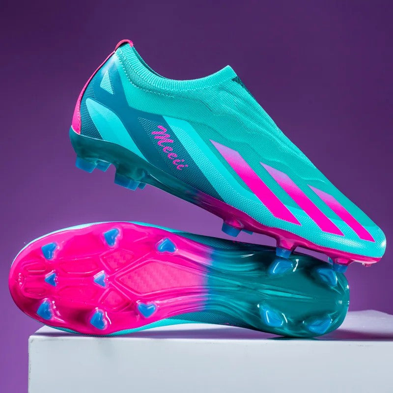 Sapatos de futebol de cano baixo unissex treinamento competição jogo sem costu