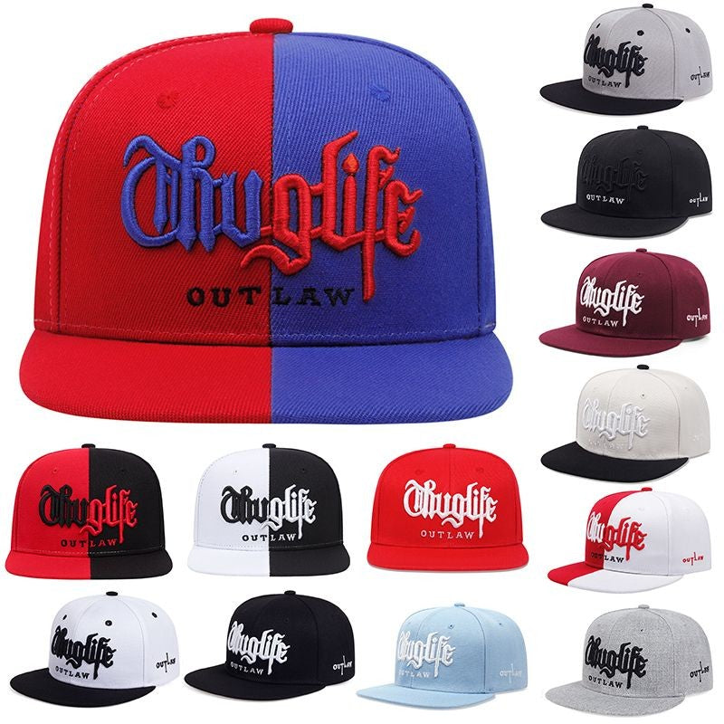 Moda masculina série ladrão dupla cor bloco snapback boné unissex guarda-sol
