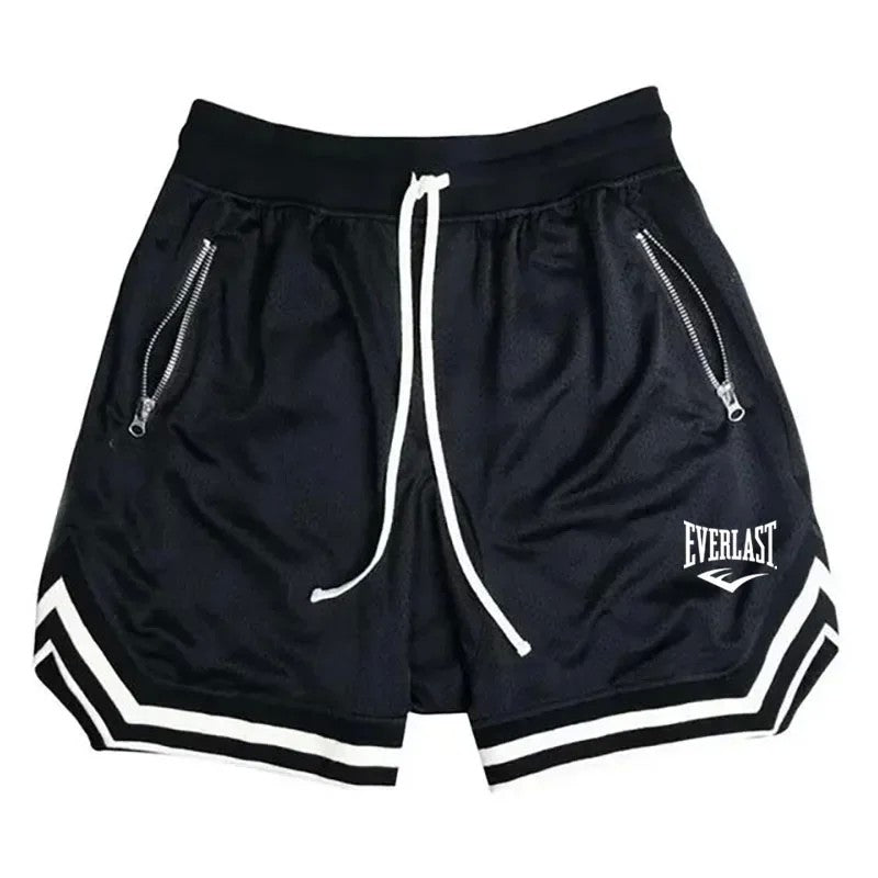 Everlast fitness esportes basquete shorts masculino verão casual solto malha sh